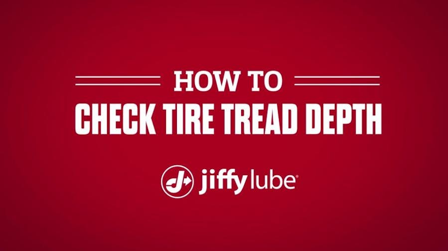 How to check tire tread depth with Jiffy Lube banner