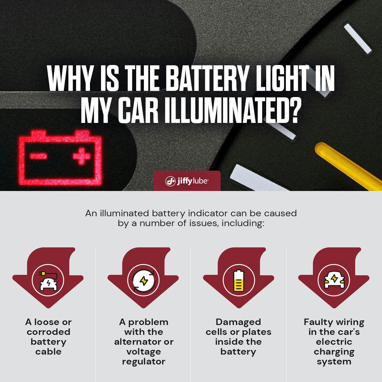 Why is the battery light in my car illuminated?
