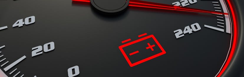 low battery light on car dashboard