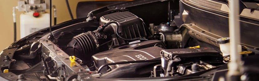 close up of car engine