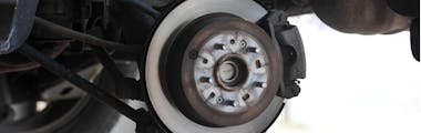 Close up during a brake pad replacement