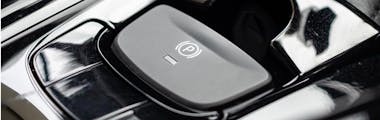 A parking break button in a more modern car