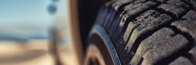 close up tire showing wear