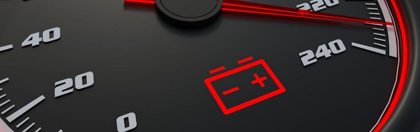 low battery light on car dashboard