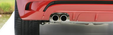 tail pipe of a red car